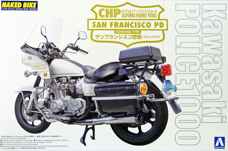 Aoshima Naked Bike 114 03404 Kawasaki San Francisco Police 1000 Cowling 1/12 Scale (4905083003404)