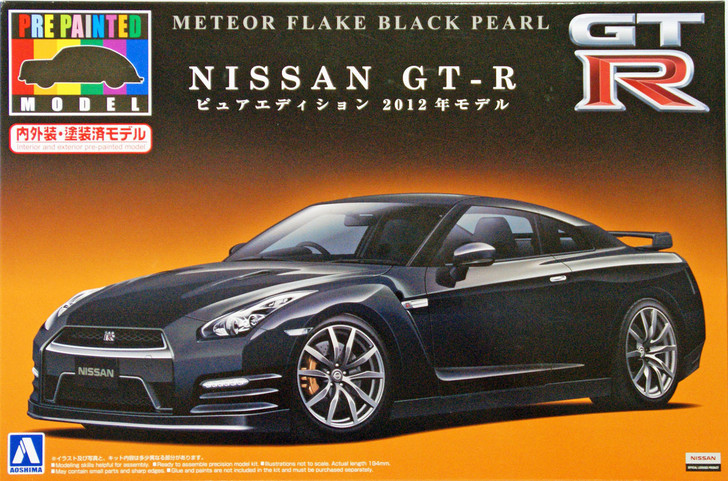Aoshima 08065 Nissan GT-R 2012 Black Pearl 1/24 Scale Kit (Pre-painted Model) (4905083008065)
