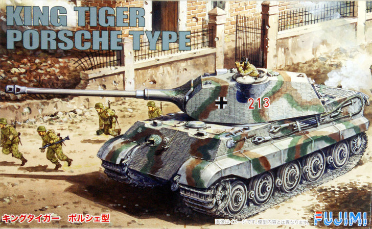 Fujimi SWA07 Special World Armor King Tiger Porsche Type 1/76 Scale Kit (4968728762074)
