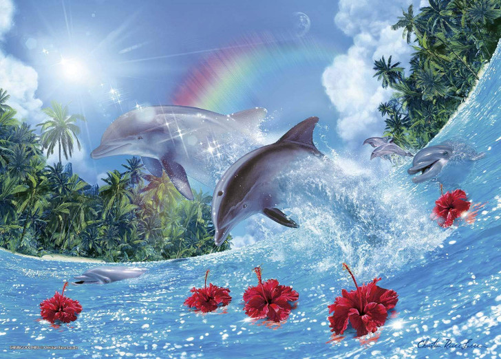 Epoch Jigsaw Puzzle 07-455 Lassen Shining Dolphins (500 Pieces)