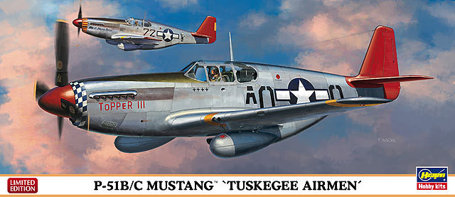 Hasegawa 01957 P-51B/C Mustang TUSKEGEE AIRMEN 1/72 Scale Kit (4967834019577)