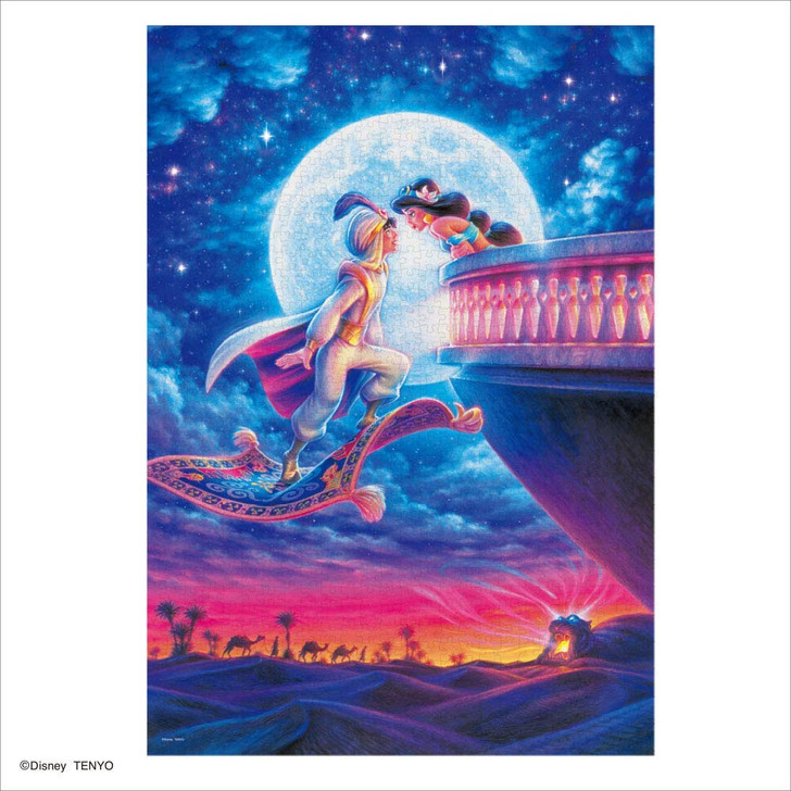 Tenyo Japan Jigsaw Puzzle D1000-042 Glow in the Dark Disney Aladdin Moonlight Romance (1000 Pieces)