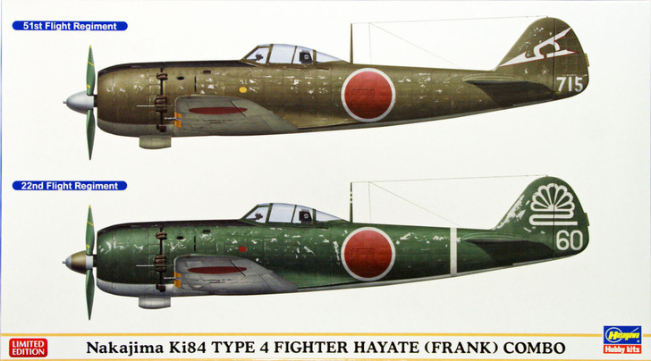 Hasegawa 01979 Nakajima Ki84 Type 4 Fighter Hayate (Frank) Combo 1/72 Scale Kit (4967834019799)