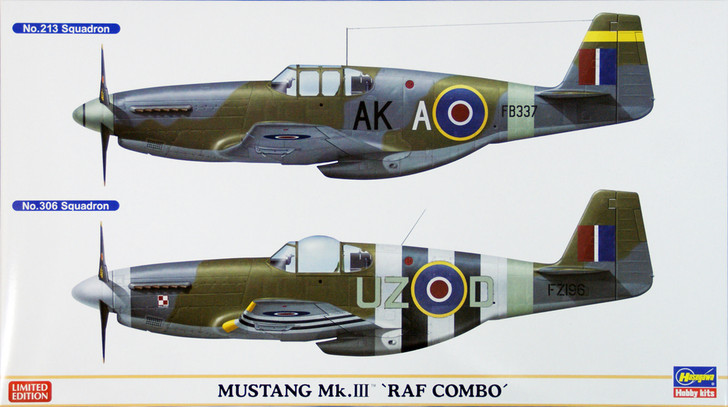 Hasegawa 01985 Mustang Mk.III RAF COMBO 1/72 Scale Kit (4967834019850)