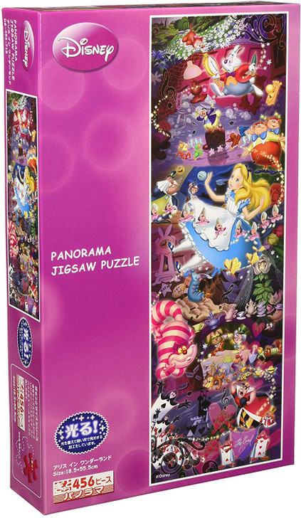 Tenyo Japan Jigsaw Puzzle DG456-715 Glow in the Dark Disney Alice in Wonderland (456 Pieces)