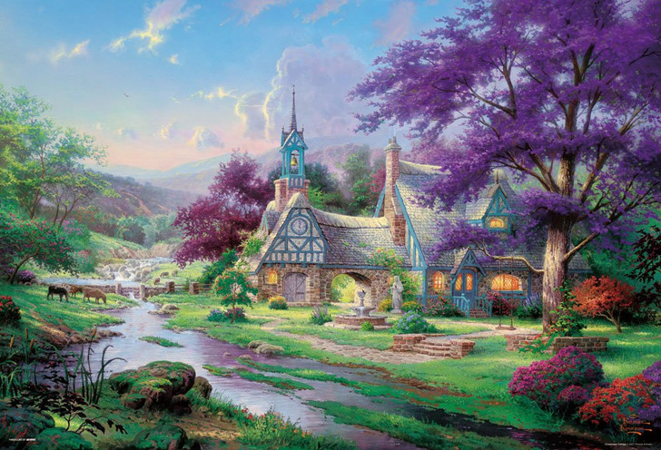 Beverly Jigsaw Puzzle 31-448 Clock Tower Cottage Thomas Kinkade (1000 Pieces)