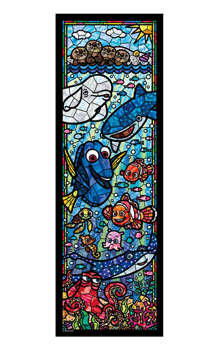 plastic * 456 piece Jigsaw Puzzle Disney Beauty and the Beast Stained Glass 
