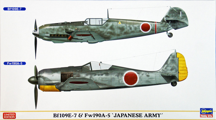 Hasegawa 02014 Bf109E-7 & Fw190A-5 Japanese Army 1/72 Scale Kit (4967834020146)