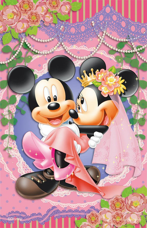 Yanoman Clear Stand Jigsaw Puzzle 2500-03 Disney Mickey & Minnie (132 Pieces)