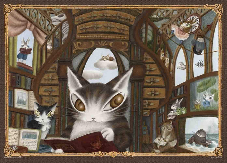 Yanoman Jigsaw Puzzle 05-1009 Wachifield Ideal library by Akiko Ikeda (500 Pieces)