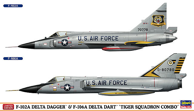 Hasegawa 02035 F-102A Delta Dagger & F-106A Delta Dart (2 plane set) 1/72 Scale Kit (4967834020351)