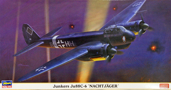 Hasegawa 02037 Junkers Ju88C-6 Nachtjager 1/72 Scale Kit (4967834020375)