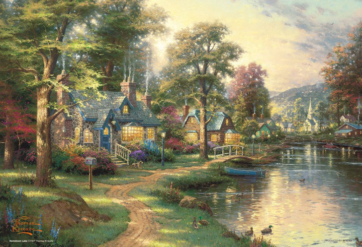 Beverly Jigsaw Puzzle 93-096 Thomas Kinkade Hometown Lake (300 Pieces)