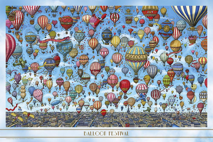 Yanoman Jigsaw Puzzle 10-1359 Hirofumi Kamigaki Balloon Festival  (1000 Pieces)