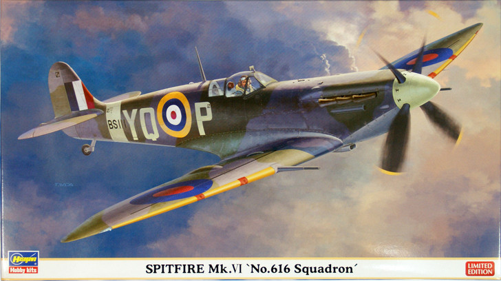 Hasegawa 07334 Royal Air Force Spitfire Mk.VI No.616 Squadron 1/48 Scale Kit (4967834073340)