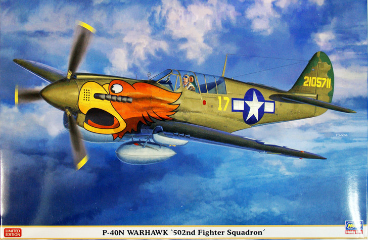 Hasegawa 08232 P-40N Warhawk 502nd Fighter Squadron 1/32 Scale Kit (4967834082328)