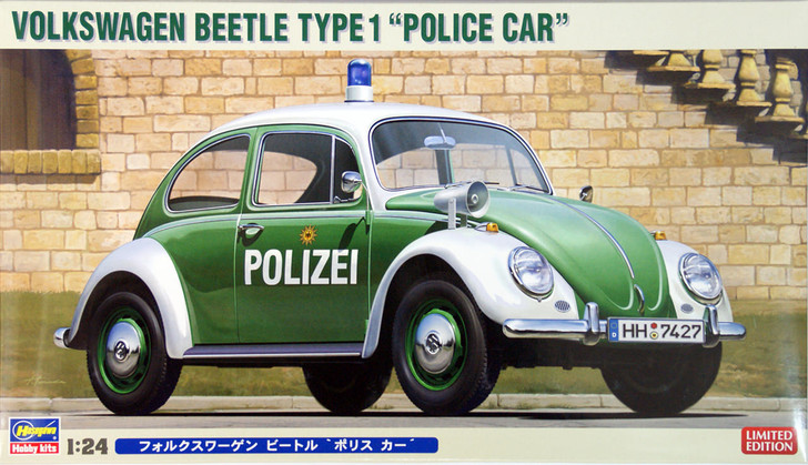 Hasegawa 20251 Volkswagen Beetle Type 1 Police Car (Polizei) 1/24 Scale Kit (4967834202511)