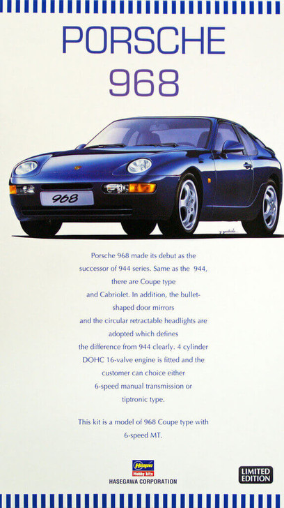 Hasegawa 20259 Porsche 968 1/24 Scale Kit (Limited Edition) (4967834202597)
