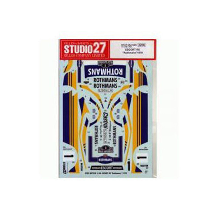 Studio27 ST27-DC722C Ford Escort RS Rothmans 1979 Decal 1/24 (07227)