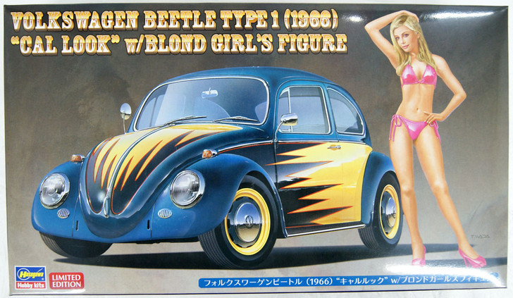 Hasegawa SP445 Volkswagen Beetle (1966) Cal looker w/Blonde Girl Figure 1/24 Scale Kit