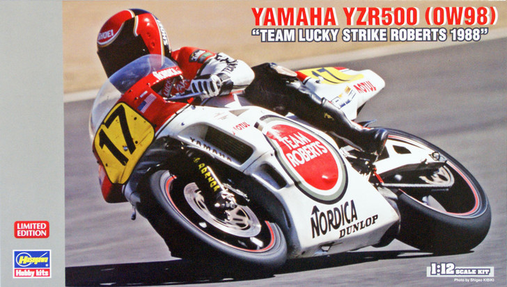 Hasegawa 21707 Yamaha YZR500 (OW98) Team Lucky Strike Roberts 1998 1/12 Scale (4967834217072)