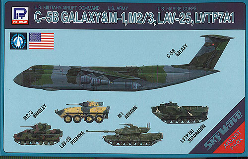 Pit-Road Skywave S-04 C-5B Galaxy & M-1, M2/3, LAV-25, LVTP7A1 1