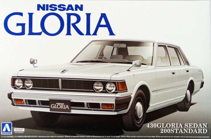 Aoshima 07792 Nissan 430 Gloria Sedan 200 Standard 1/24 Scale Kit (4905083007792)
