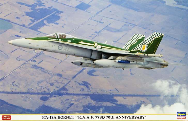 Hasegawa 07361 F/A-18A Hornet R.A.A.F. 77SQ 70th Anniversary 1/48 Scale Kit (4967834073616)