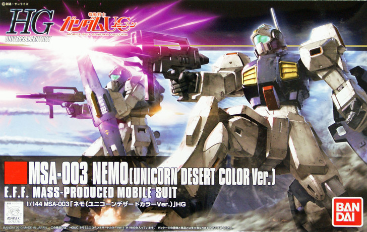 Bandai HGUC 164 Gundam MSA-003 NEMO (UNICORN DESERT COLOR Version) 1/144 Scale Kit (4573102609588)