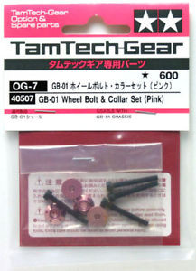 Tamiya 40507 (OG-7) GB-01 Wheel Bolt&Collar Set (Pink)