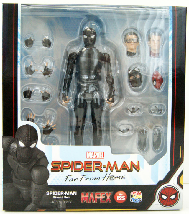 Medicom MAFEX 125 Spider-Man Stealth Suit Figure (Spider-Man: Far From Home)