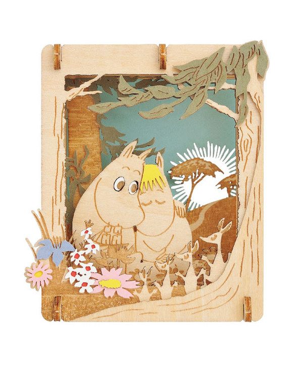 Ensky Paper Theater PT-W07 Wood Style Moomin and Snorkmaiden