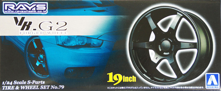 Aoshima 49532 Tire & Wheel Set No. 79 VR. G2 Forged Wheel 19 inch 1/24 Scale Kit (4905083049532)