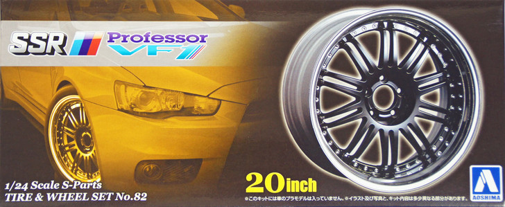Aoshima 49563 Tire & Wheel Set No. 82 SSR Professor VF1 20 inch 1/24 Scale Kit (4905083049563)