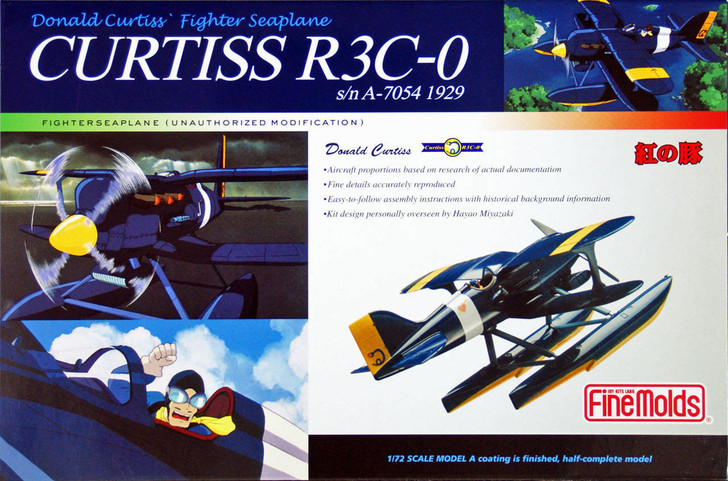 Fine Molds PJ2n CURTISS R3C-0 Seaplane PORCO ROSSO (Pre-Painted) 1/72 Scale Kit (4536318621522)