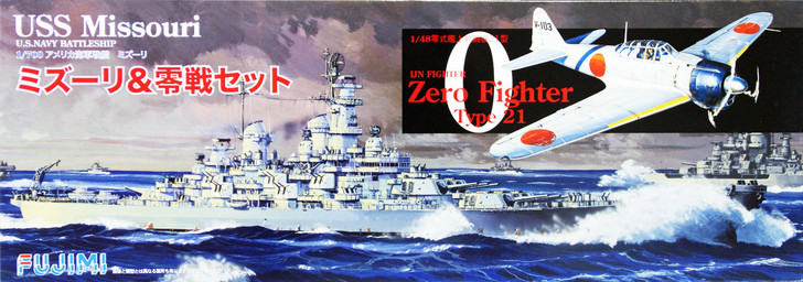 Fujimi TOKU SP28 USS Missouri 1/700 Scale & IJN Zero Fighter Type 21 1/48 Scale (4968728451169)