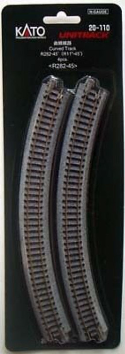 Kato 20-110 282mm (11') Radius 45・・ｻ・ｽｾ・・ｻ・・ｻ・ｽｽ・ｽｺ Curve Track R282-45 (N scale)