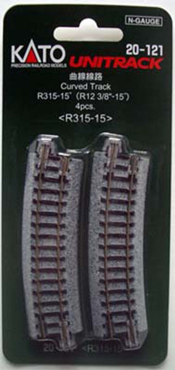 Kato 20-121 315mm (12 3/8') 15・ｾ・・ｽｺ Curve Track R315-15 (N scale)