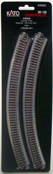 Kato 20-132 348mm (13 3/4') 45・ｾ・・ｽｺ Curve Track R348-45 (N scale)
