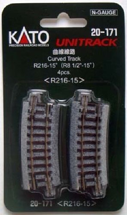 Kato 20-171 216mm Radius 15・ｾ・・ｽｺ Curve Track R216-15 (N scale)