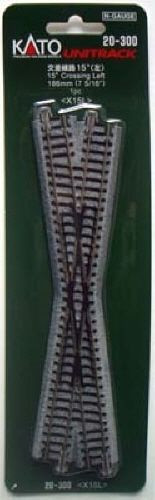 Kato 20-300 186mm (7 5/16') Left 15・・ｻ・ｽｾ・・ｻ・・ｻ・ｽｽ・ｽｺ Crossing X15L (N scale)