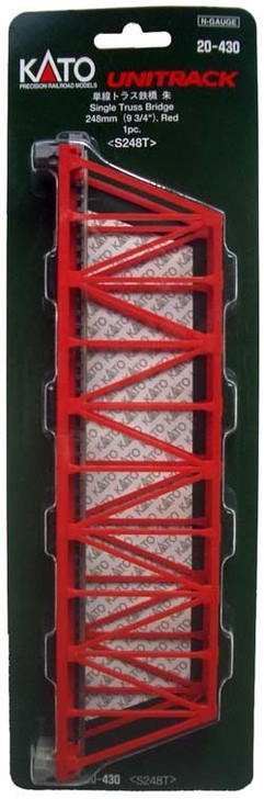 Kato N 248mm Truss Bridge – Rote Fachwerkbrücke Für Modelleisenbahn N-Spur (1:160), Bereits Montiert