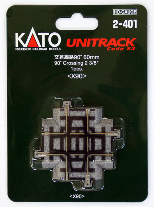 Kato 2-401 60mm (2 3/8') 90º Crossing X90  (1 piece) (HO scale)
