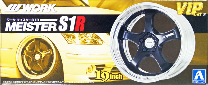 Aoshima 09079 VIP Car Tire & Wheel Set W Work Meister S1R 19 inch 1/24 Scale Kit (4905083009079)