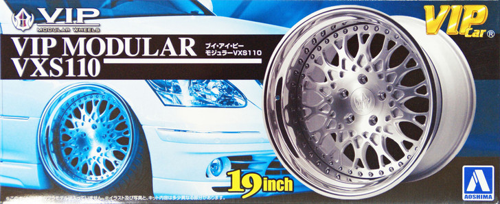 Aoshima 09086 VIP Car Tire & Wheel Set VIP Modular VXS110 19 inch 1/24 Scale Kit (4905083009086)