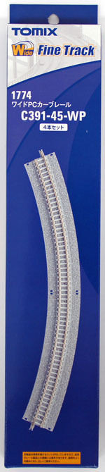Tomix 1774 Wide PC 391mm Radius 45ﾃ｣ﾂ・ﾂｻﾃ｣ﾂ・ﾂ・ﾃｯﾂｽﾂｽﾂ・Eﾂｺ Curve C91-45-WP(F) (4 pieces) (N scale)