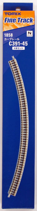 Tomix 1858 391mm Radius 45ﾃ｣ﾂ・ﾂｻﾃ｣ﾂ・ﾂ・ﾃｯﾂｽﾂｽﾂ・Eﾂｺ Curve Track C391-45(F) (4 Pieces) (N scale)