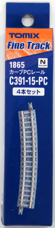 Tomix 1865 391mm Radius 15ﾃ｣ﾂ・ﾂｻﾃ｣ﾂ・ﾂ・ﾃｯﾂｽﾂｽﾂ・Eﾂｺ Curve Track C391-15PC(F) (4 Pieces) (N scale)