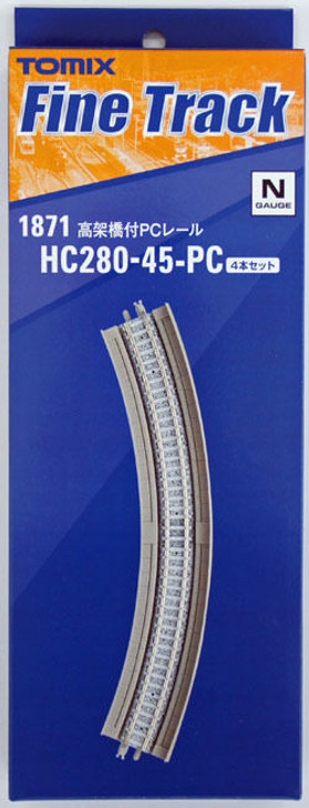 Tomix 1871 280mm Radius 45º Overhead Viaduct Track HC280-45PC 4 Pcs. (N scale)