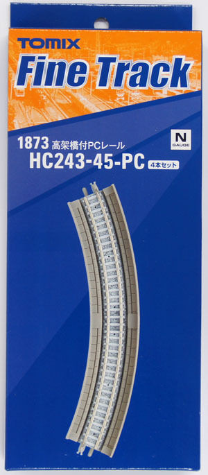Tomix 1873 243mm Radius 45ﾃ｣ﾂ・ﾂｻﾃ｣ﾂ・ﾂ・ﾃｯﾂｽﾂｽﾂ・Eﾂｺ Overhead Viaduct Track HC243-45PC 4 Pcs. (N scale)